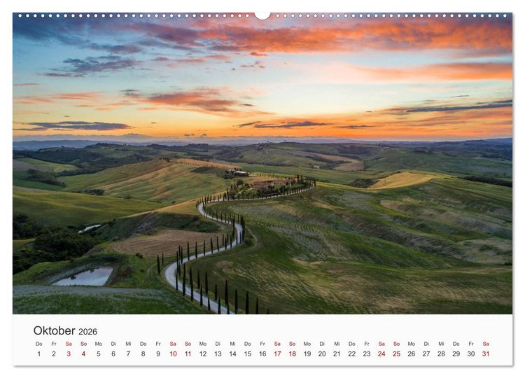 Produktbild: Toskana - idyllische Landschaft (Wandkalender 2026 DIN A2 quer), CALVENDO Monatskalender