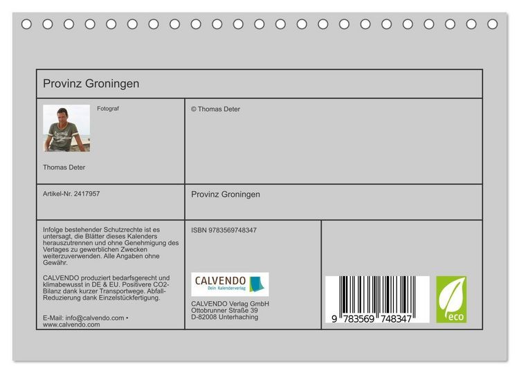 Produktbild: Provinz Groningen (Tischkalender 2027 DIN A5 quer), CALVENDO Monatskalender