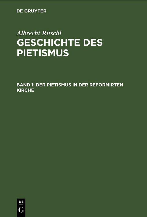 Produktbild: Der Pietismus in der reformirten Kirche