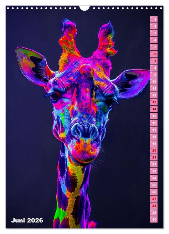 Produktbild: Farbenpracht - Bunte Tierportr&auml;ts (Wandkalender 2026 DIN A3 hoch), CALVENDO Monatskalender