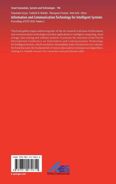 Produktbild: Information and Communication Technology for Intelligent Systems
