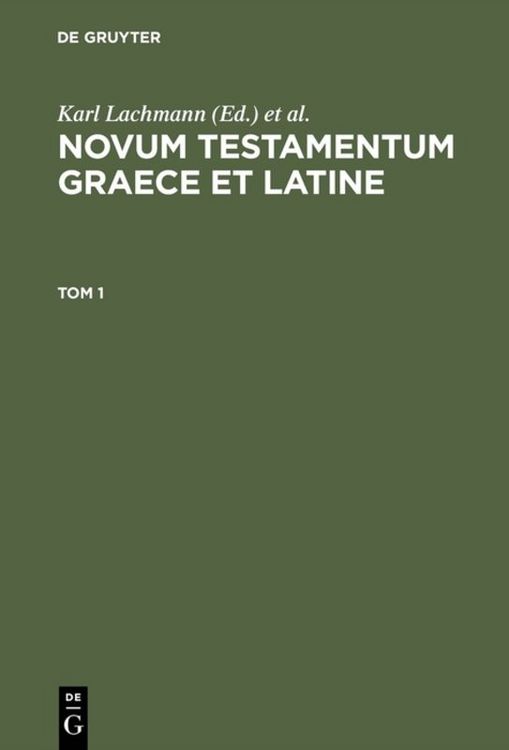Produktbild: Novum Testamentum Graece et Latine. Tom 1