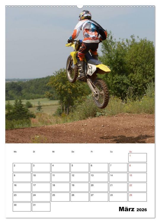 Produktbild: Motocross Terminplaner (hochwertiger Premium Wandkalender 2026 DIN A2 hoch), Kunstdruck in Hochglanz