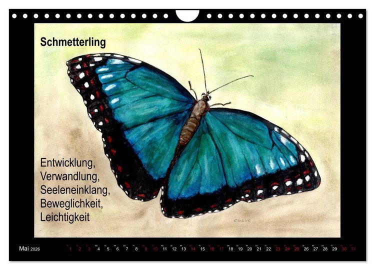 Produktbild: Krafttiere in Aquarell (Wandkalender 2026 DIN A4 quer), CALVENDO Monatskalender
