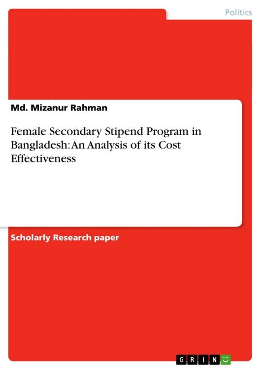 Produktbild: Female Secondary Stipend Program in Bangladesh: An Analysis of its Cost Effectiveness