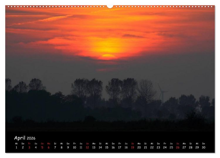 Produktbild: Ostfriesland - Land und Wetter (Wandkalender 2026 DIN A2 quer), CALVENDO Monatskalender
