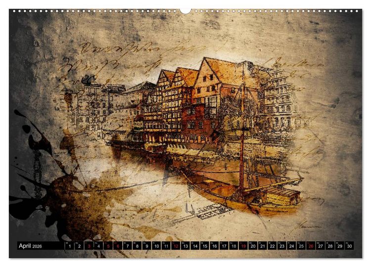 Produktbild: L&uuml;neburger Skizzen (hochwertiger Premium Wandkalender 2026 DIN A2 quer), Kunstdruck in Hochglanz