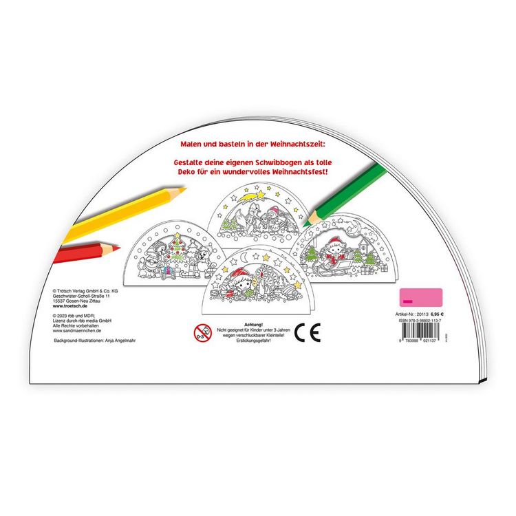 Produktbild: Tr&ouml;tsch Unser Sandm&auml;nnchen Schwibbogen Mal- und Bastelbuch
