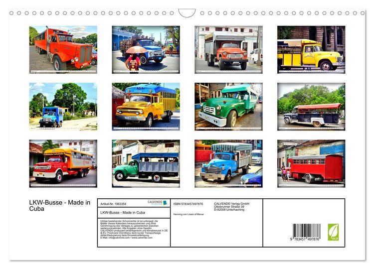 Produktbild: LKW-Busse - Made in Cuba (Wandkalender 2026 DIN A3 quer), CALVENDO Monatskalender
