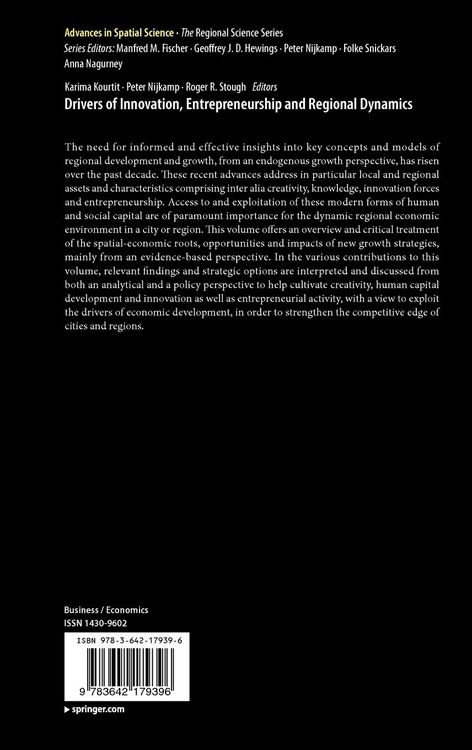 Produktbild: Drivers of Innovation, Entrepreneurship and Regional Dynamics