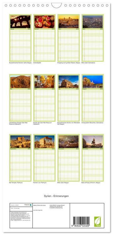 Produktbild: Familienplaner 2026 - Syrien - Erinnerungen mit 5 Spalten (Wandkalender, 21 x 45 cm) CALVENDO