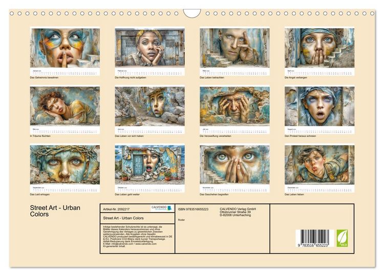 Produktbild: Street Art - Urban Colors (Wandkalender 2026 DIN A3 quer), CALVENDO Monatskalender