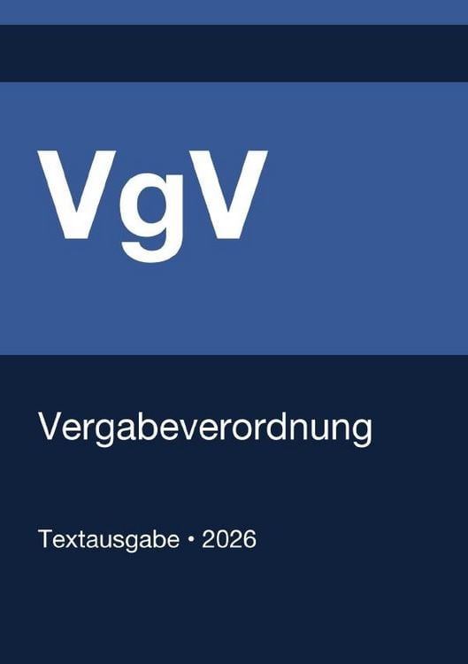 Produktbild: VgV - Vergabeverordnung (Deutschland) 2026