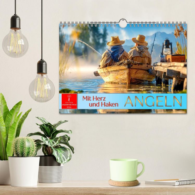 Produktbild: Angeln mit Herz und Haken (Wandkalender 2026 DIN A4 quer), CALVENDO Monatskalender