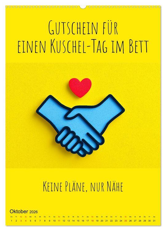 Produktbild: Gutscheinkalender - Gutschein Karten als Geschenk der Liebe (hochwertiger Premium Wandkalender 2026 DIN A2 hoch), Kunstdruck in Hochglanz