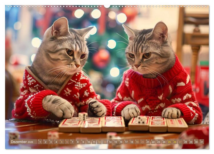 Produktbild: Katzen-Alltag - Ein witziges Jahr mit Kater Tommy (hochwertiger Premium Wandkalender 2026 DIN A2 quer), Kunstdruck in Hochglanz
