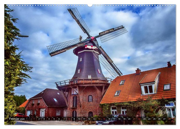 Produktbild: Friesland - Die Friesische M&uuml;hlenstra&szlig;e (Wandkalender 2026 DIN A2 quer), CALVENDO Monatskalender