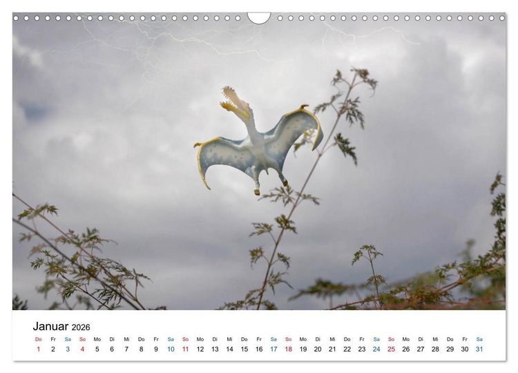 Produktbild: Faszination Urzeit - wenn Spielzeugdinos zum Leben erwachen (Wandkalender 2026 DIN A3 quer), CALVENDO Monatskalender