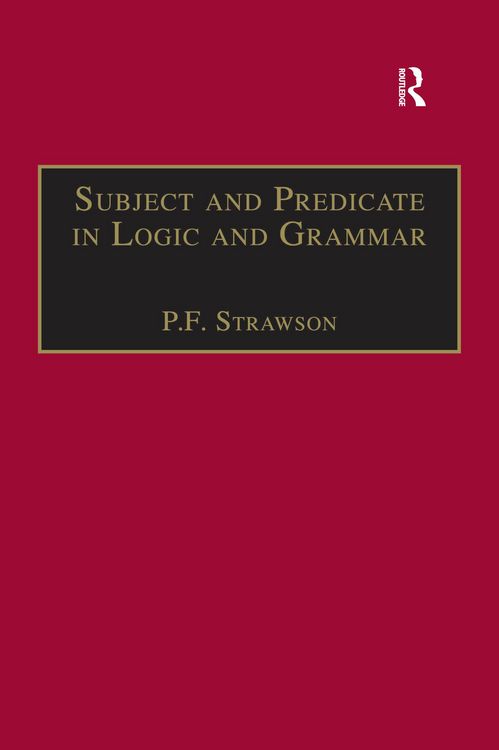 Produktbild: Subject and Predicate in Logic and Grammar