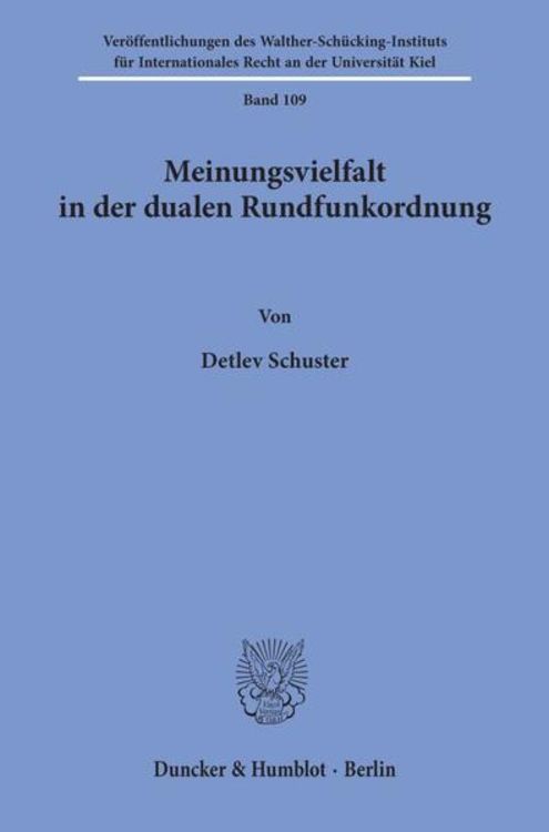 Produktbild: Meinungsvielfalt in der dualen Rundfunkordnung.