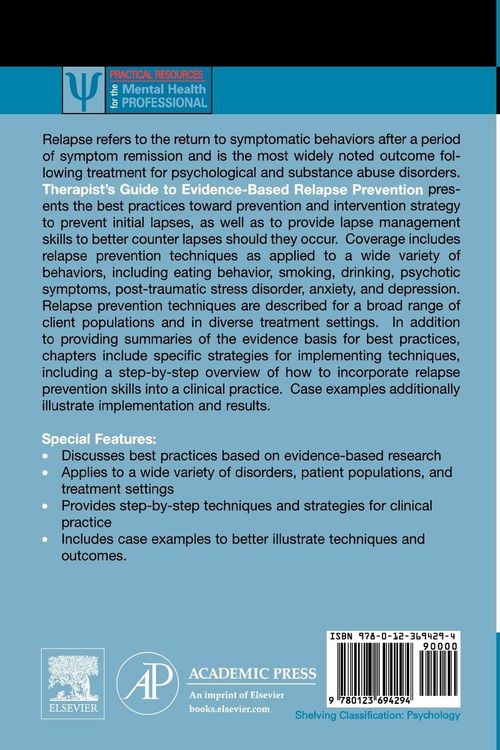 Produktbild: Therapist's Guide to Evidence-Based Relapse Prevention