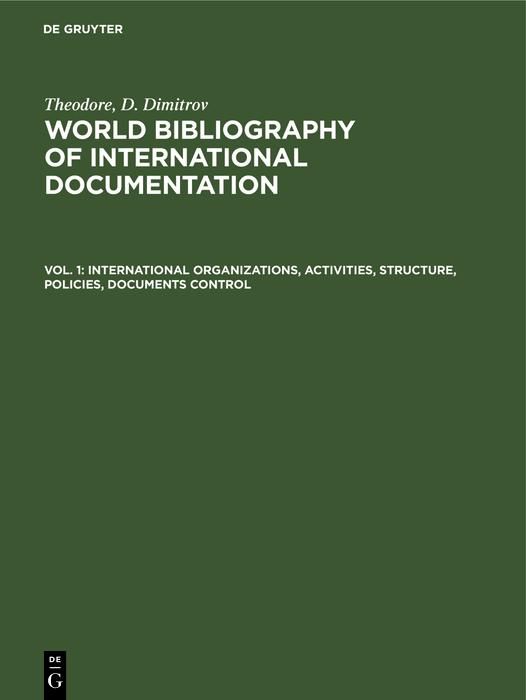 Produktbild: International organizations, activities, structure, policies, documents control