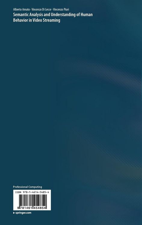 Produktbild: Semantic Analysis and Understanding of Human Behavior in Video Streaming