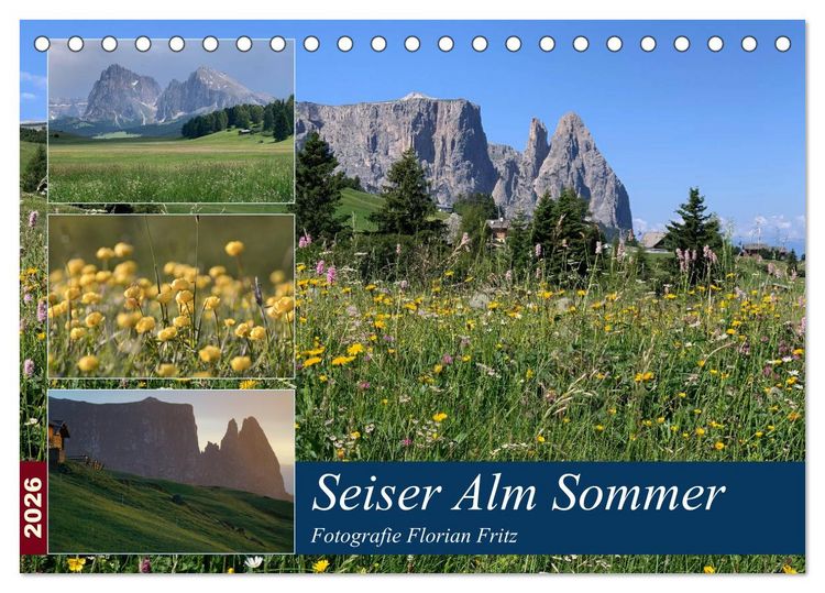 Produktbild: Seiser Alm Sommer (Tischkalender 2026 DIN A5 quer), CALVENDO Monatskalender