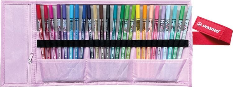 Produktbild: STABILO&reg; Fasermaler Pen 68 Rollerset Pastell, 25 Farben pastellrosa