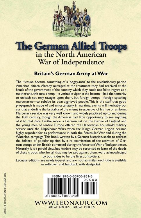 Produktbild: The German Allied Troops in the North American War of Independence, 1776-1783