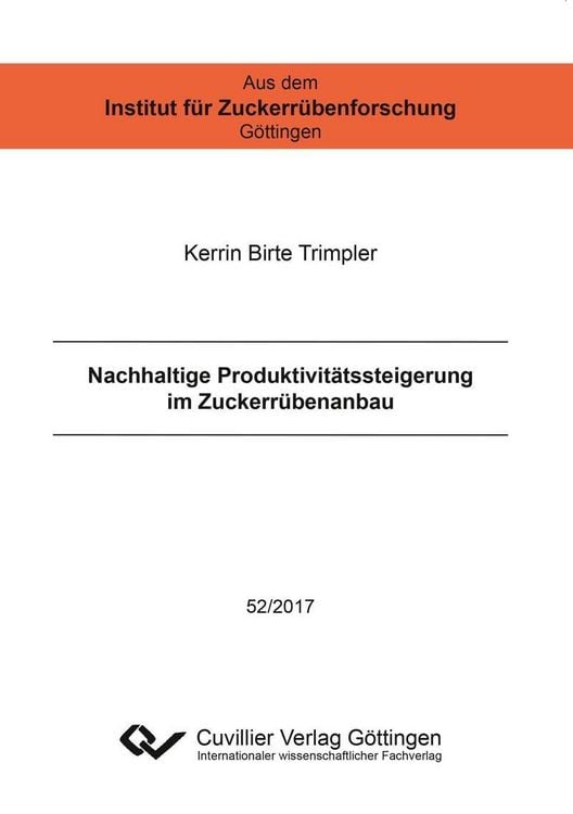 Produktbild: Nachhaltige Produktivitätssteigerung im Zuckerrübenanbau