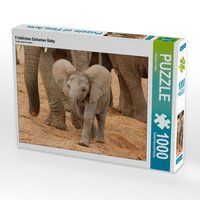 Produktbild: CALVENDO Puzzle Fr&ouml;hliches Elefanten Baby | 1000 Teile Lege-Gr&ouml;&szlig;e 64x48cm Foto-Puzzle f&uuml;r gl&uuml;ckliche Stunden