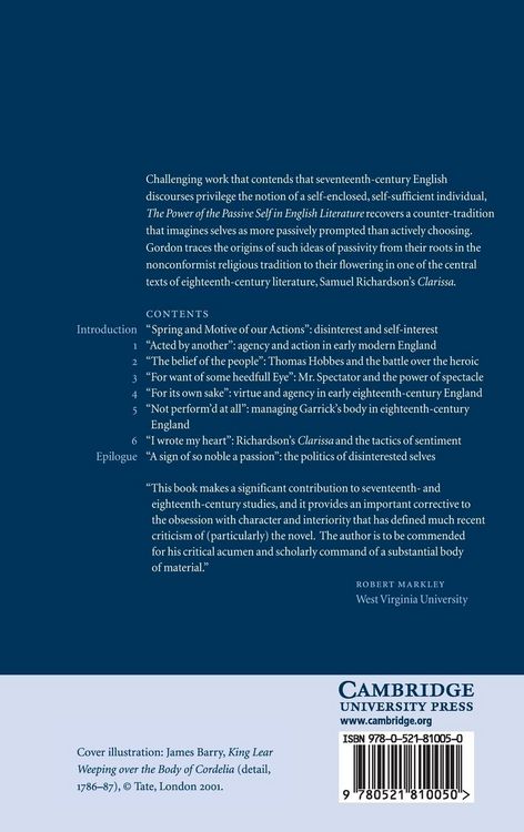 Produktbild: The Power of the Passive Self in English Literature, 1640-1770