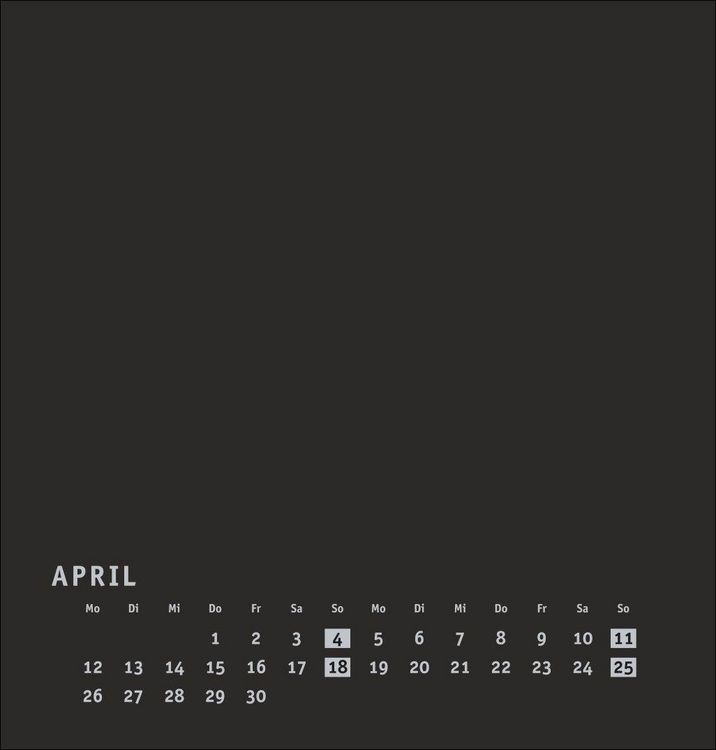Produktbild: Premium-Bastelkalender schwarz mittel 2027