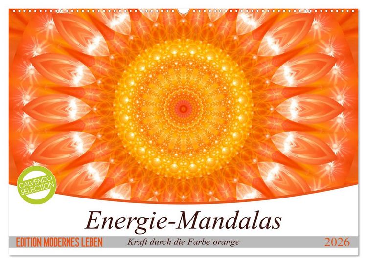 Produktbild: Energie - Mandalas in orange (Wandkalender 2026 DIN A2 quer), CALVENDO Monatskalender