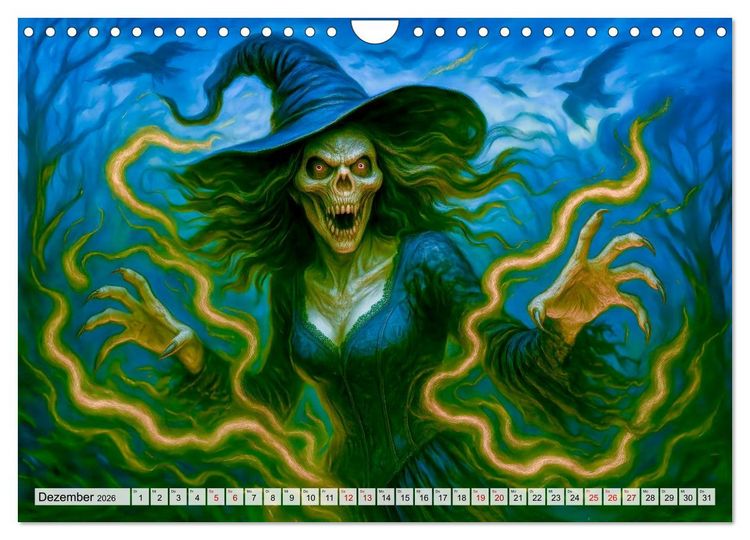 Produktbild: Mystische Hexen - Magische Frauen und finstere N&auml;chte (Wandkalender 2026 DIN A4 quer), CALVENDO Monatskalender