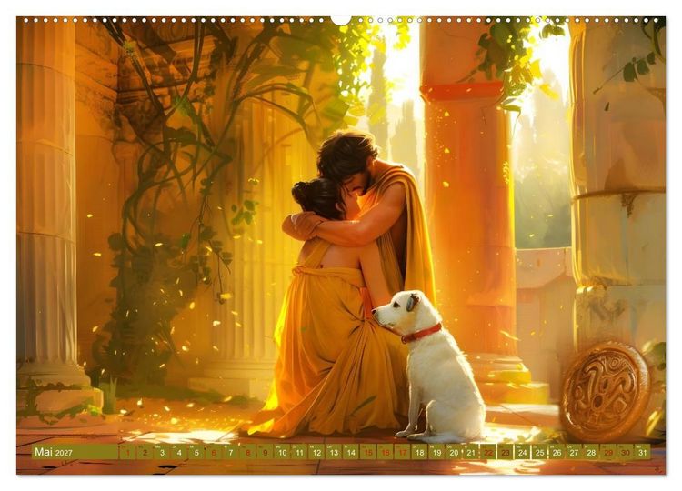 Produktbild: B&uuml;cher, Liebe und ein kleiner Hund (Wandkalender 2027 DIN A2 quer), CALVENDO Monatskalender