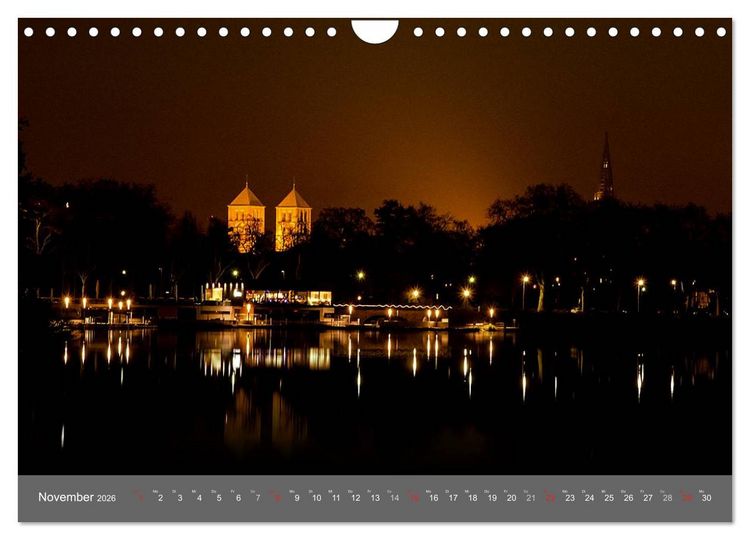 Produktbild: Leuchtendes M&uuml;nster 2026 - die Metropole Westfalens (Wandkalender 2026 DIN A4 quer), CALVENDO Monatskalender
