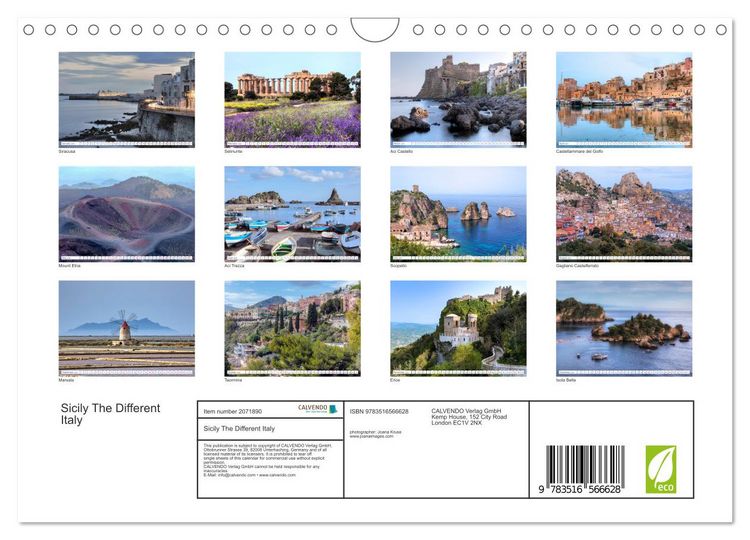 Produktbild: Sicily The Different Italy (Wall Calendar 2026 DIN A4 landscape), CALVENDO 12 Month Wall Calendar