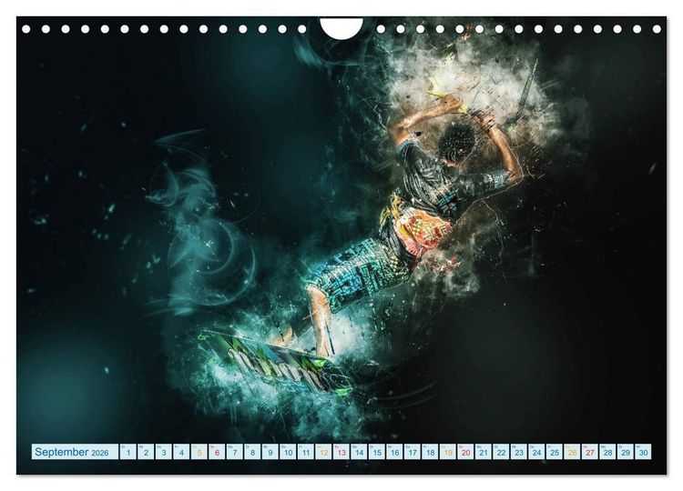 Produktbild: Kitesurfen extrem cool (Wandkalender 2026 DIN A4 quer), CALVENDO Monatskalender