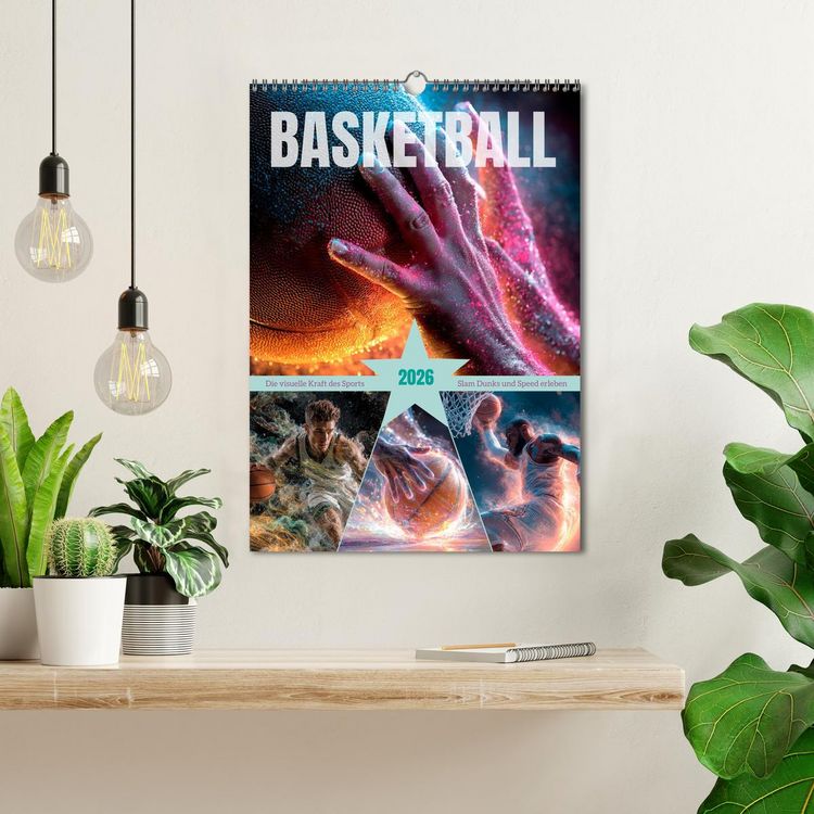 Produktbild: Basketball - Die visuelle Kraft des Sports (Wandkalender 2026 DIN A3 hoch), CALVENDO Monatskalender