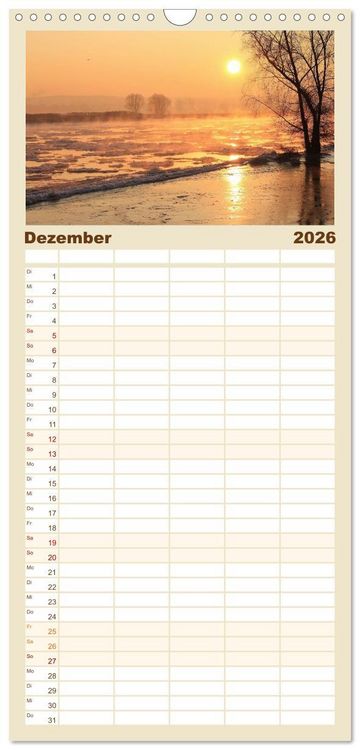 Produktbild: Familienplaner 2026 - Morgenstimmungen 2026 mit 5 Spalten (Wandkalender, 21 x 45 cm) CALVENDO