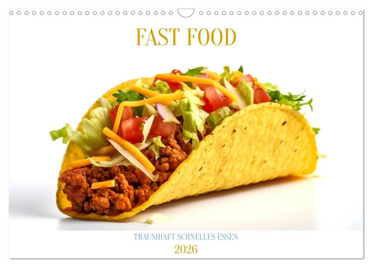 Produktbild: FAST FOOD (Wandkalender 2026 DIN A3 quer), CALVENDO Monatskalender