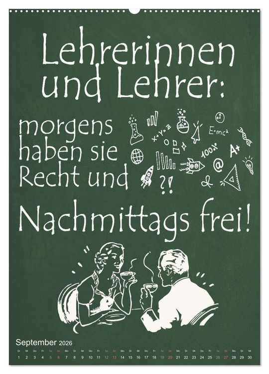 Produktbild: Coole Lehrerspr&uuml;che (Wandkalender 2026 DIN A2 hoch), CALVENDO Monatskalender