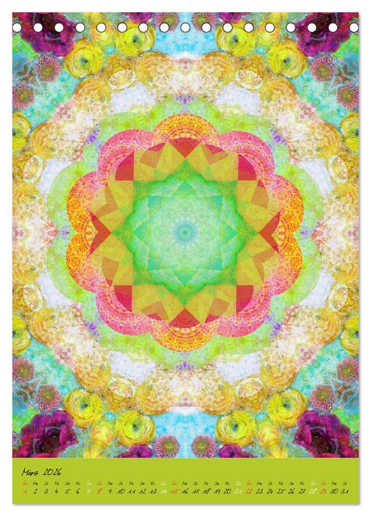 Produktbild: MANDALAS der Natur (Tischkalender 2026 DIN A5 hoch), CALVENDO Monatskalender