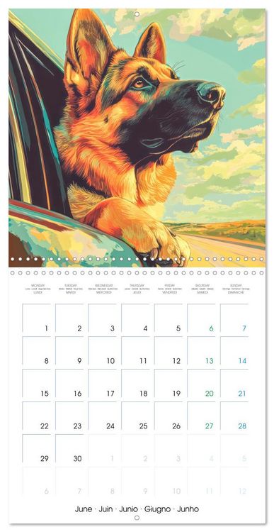 Produktbild: German Sheperd - Comic Style (Wall Calendar 2026 12 &times; 12 Inch) CALVENDO 12 Month Wall Calendar