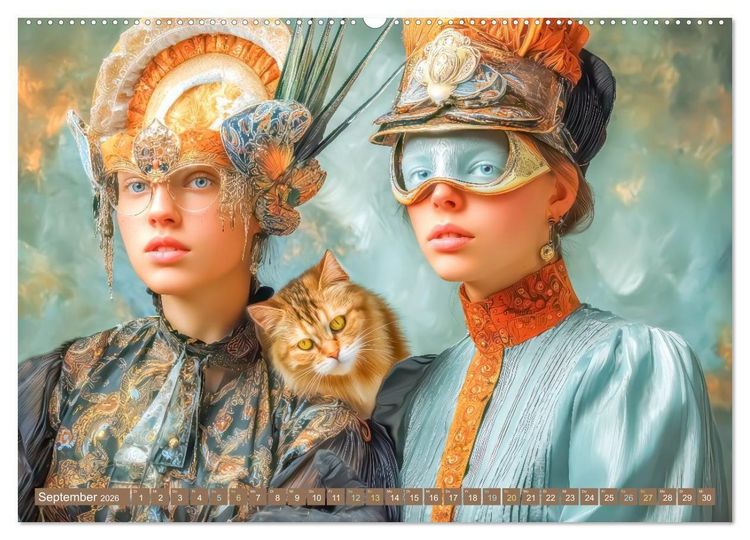 Produktbild: Dandy und Retro Vintage - Portraits mit Humor (hochwertiger Premium Wandkalender 2026 DIN A2 quer), Kunstdruck in Hochglanz