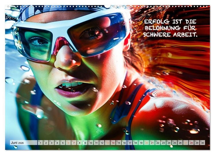 Produktbild: Schwimmen und Motivation (Wandkalender 2026 DIN A2 quer), CALVENDO Monatskalender
