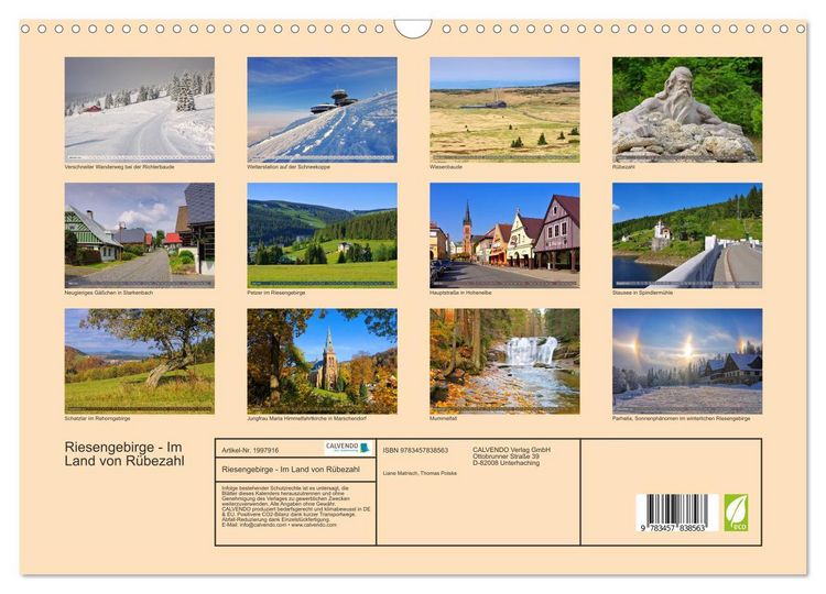 Produktbild: Riesengebirge - Im Land von R&uuml;bezahl (Wandkalender 2026 DIN A3 quer), CALVENDO Monatskalender