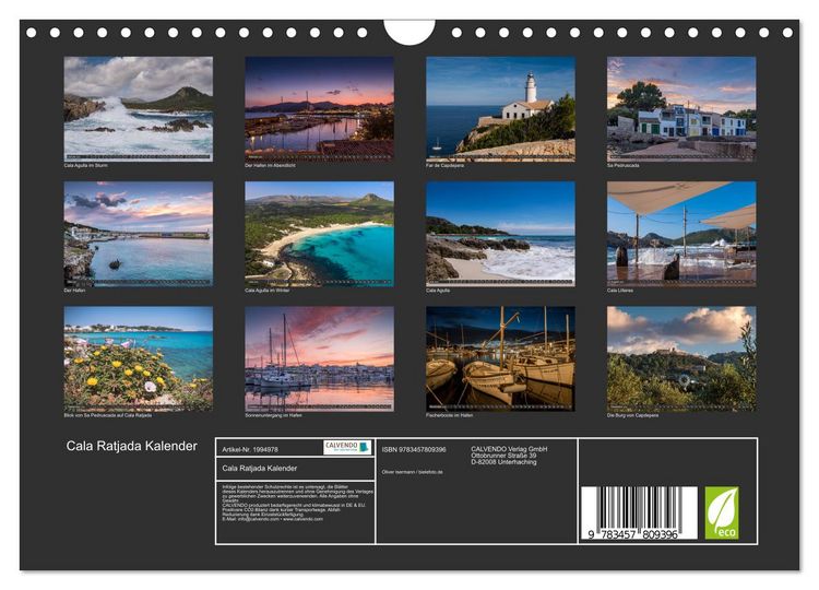 Produktbild: Cala Ratjada Kalender (Wandkalender 2026 DIN A4 quer), CALVENDO Monatskalender